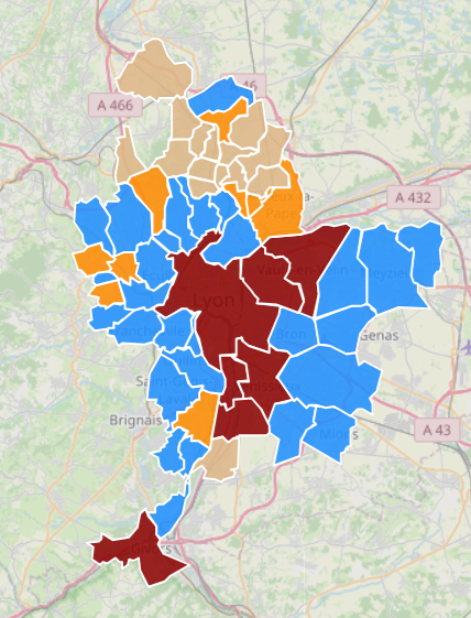 Carte Métropole de Lyon